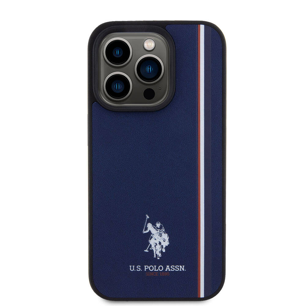 iPhone 15 Pro Kılıf U.S. Polo Assn. Orijinal Lisanslı Üç Renk Şerit Tasarımlı Baskı Logolu Kılıf