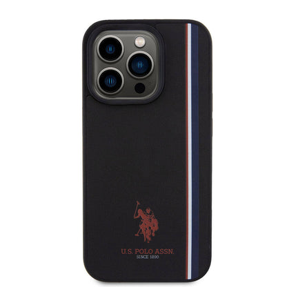 iPhone 15 Pro Kılıf U.S. Polo Assn. Orijinal Lisanslı Üç Renk Şerit Tasarımlı Baskı Logolu Kılıf