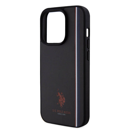 iPhone 15 Pro Kılıf U.S. Polo Assn. Orijinal Lisanslı Üç Renk Şerit Tasarımlı Baskı Logolu Kılıf