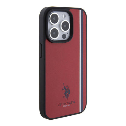 iPhone 15 Pro Kılıf U.S. Polo Assn. Orijinal Lisanslı Üç Renk Şerit Tasarımlı Baskı Logolu Kılıf