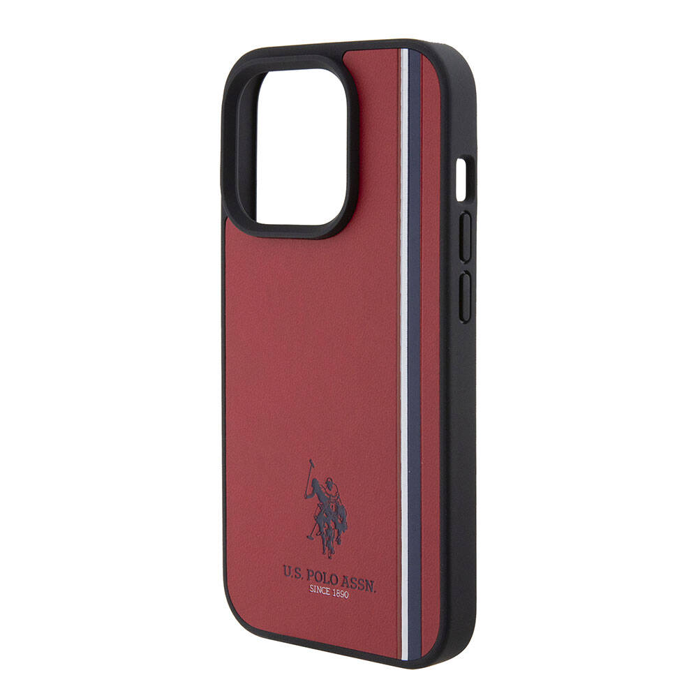 iPhone 15 Pro Kılıf U.S. Polo Assn. Orijinal Lisanslı Üç Renk Şerit Tasarımlı Baskı Logolu Kılıf