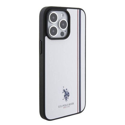 iPhone 15 Pro Kılıf U.S. Polo Assn. Orijinal Lisanslı Üç Renk Şerit Tasarımlı Baskı Logolu Kılıf