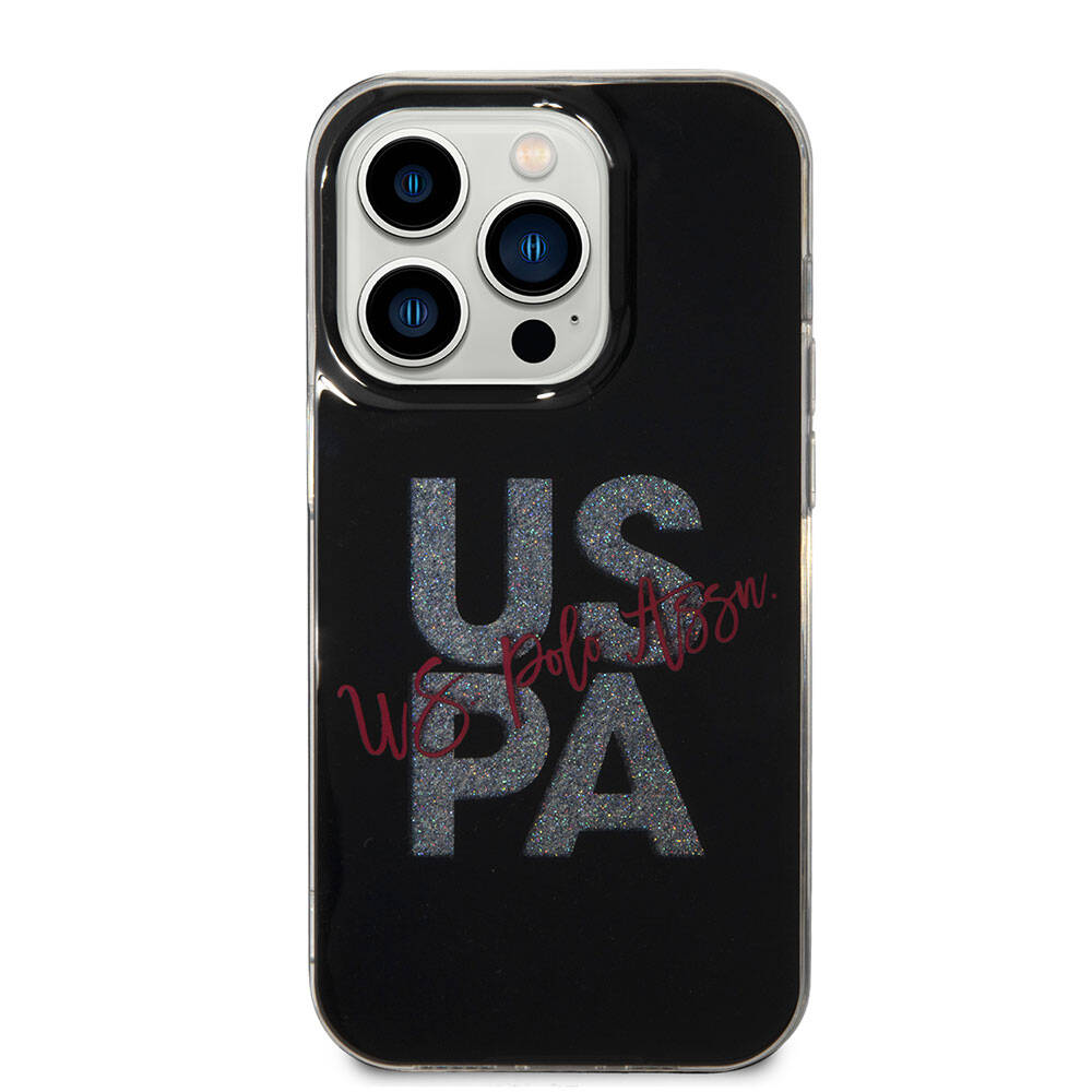 iPhone 15 Pro Kılıf U.S. Polo Assn. orijinal Lisanslı Simli Parlak Alfabe Tasarım Kılıf