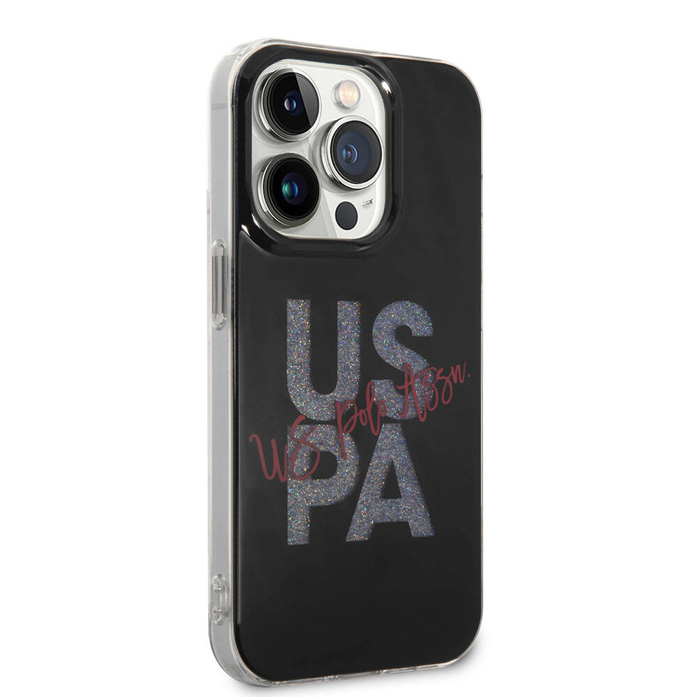 iPhone 15 Pro Kılıf U.S. Polo Assn. orijinal Lisanslı Simli Parlak Alfabe Tasarım Kılıf