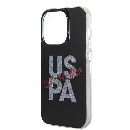 iPhone 15 Pro Kılıf U.S. Polo Assn. orijinal Lisanslı Simli Parlak Alfabe Tasarım Kılıf