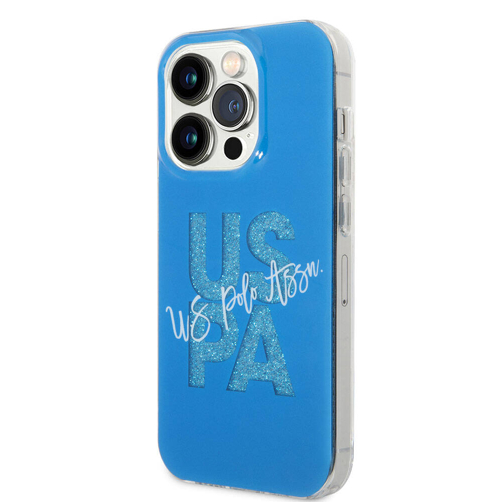 iPhone 15 Pro Kılıf U.S. Polo Assn. orijinal Lisanslı Simli Parlak Alfabe Tasarım Kılıf