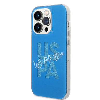 iPhone 15 Pro Kılıf U.S. Polo Assn. orijinal Lisanslı Simli Parlak Alfabe Tasarım Kılıf