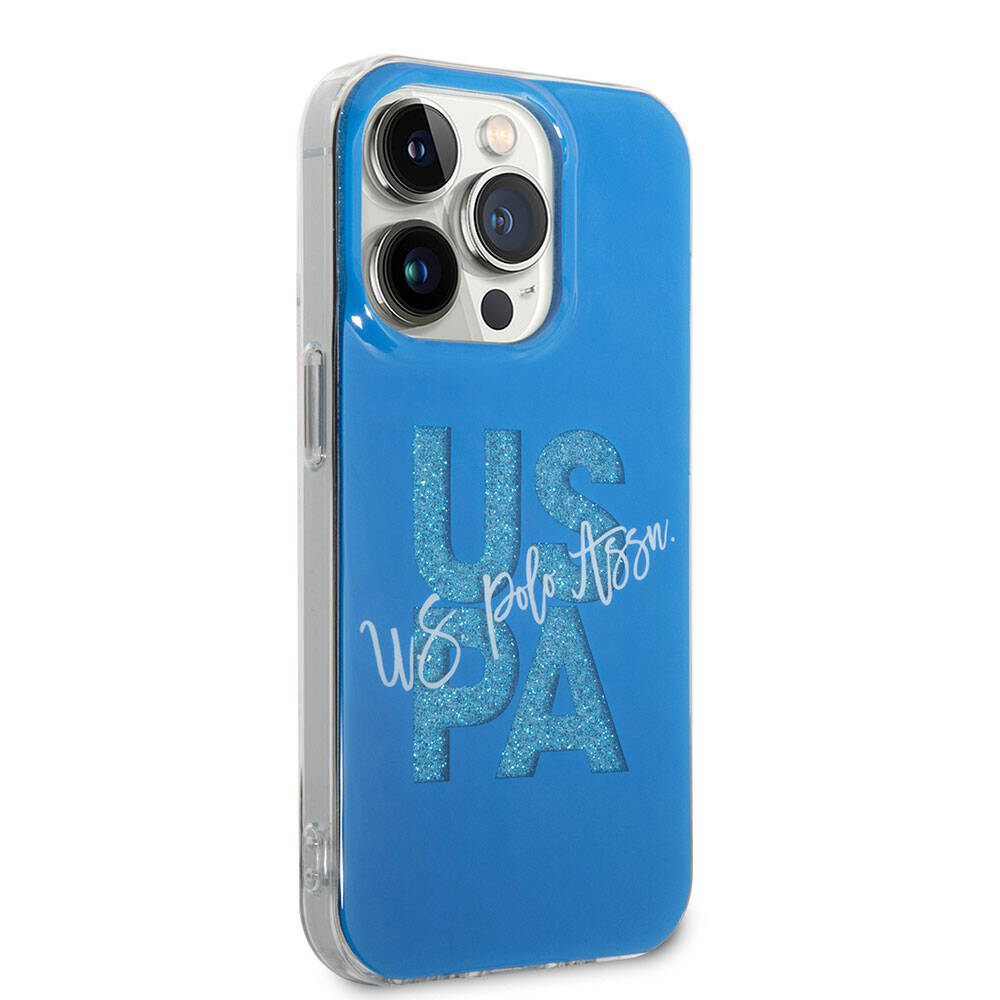 iPhone 15 Pro Kılıf U.S. Polo Assn. orijinal Lisanslı Simli Parlak Alfabe Tasarım Kılıf