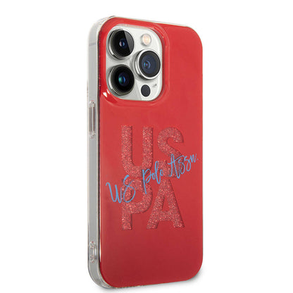 iPhone 15 Pro Kılıf U.S. Polo Assn. orijinal Lisanslı Simli Parlak Alfabe Tasarım Kılıf
