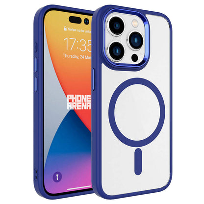 iPhone 15 Pro Kılıf Wireless Şarj Özellikli Zore Krom M-safe Silikon Kılıf