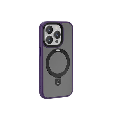 iPhone 15 Pro Max Kılıf Wiwu ZMM-010 M-safe Şarj Özellikli Mat Arka Yüzey Standlı Kılıf