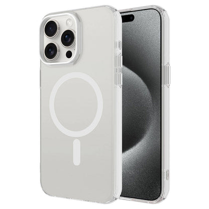 iPhone 15 Pro Kılıf Zore M-safe Şarj Özellikli Buzlu Transparan C-Pro Sert Kılıf