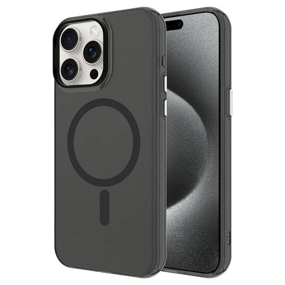 iPhone 15 Pro Kılıf Zore M-safe Şarj Özellikli Buzlu Transparan C-Pro Sert Kılıf