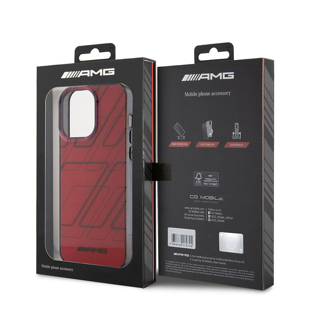 iPhone 15 Pro Max Kılıf AMG Orijinal Lisanslı Çift Katmanlı Dörtgen Desenli Kılıf