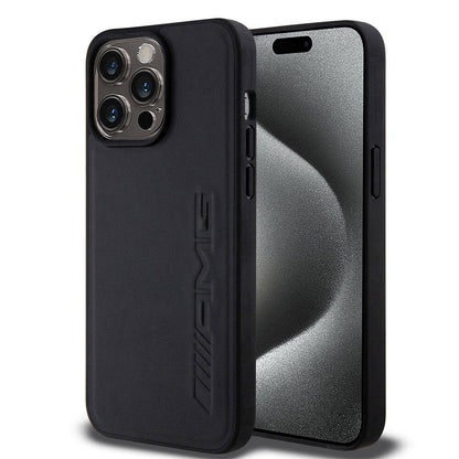 iPhone 15 Pro Max Kılıf AMG Orijinal Lisanslı M-safe Şarj Özellikli Deri Sıcak Damgalı Kılıf