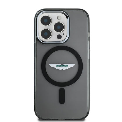 iPhone 15 Pro Max Kılıf Aston Martin Orijinal Lisanslı M-safe Şarj Özellikli IML Baskı Logolu Metal Düğmeli Kılıf