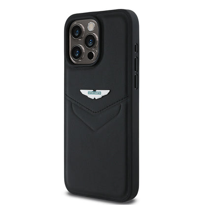 iPhone 15 Pro Max Kılıf Aston Martin Orijinal Lisanslı Victory Dizayn PU Deri Metal Logolu Kılıf