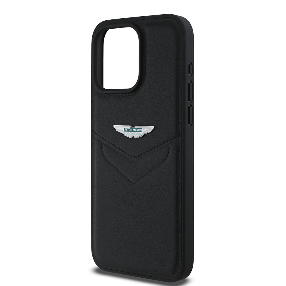 iPhone 15 Pro Max Kılıf Aston Martin Orijinal Lisanslı Victory Dizayn PU Deri Metal Logolu Kılıf