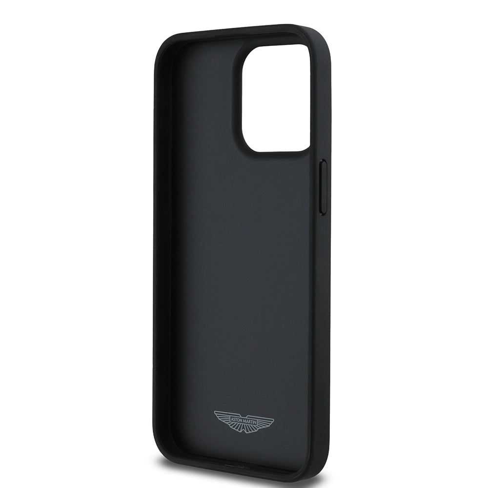 iPhone 15 Pro Max Kılıf Aston Martin Orijinal Lisanslı Victory Dizayn PU Deri Metal Logolu Kılıf