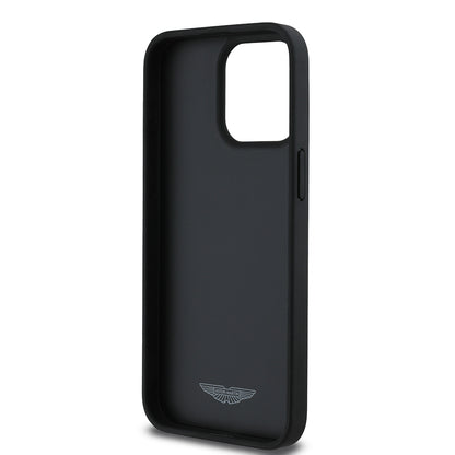 iPhone 15 Pro Max Kılıf Aston Martin Orijinal Lisanslı Victory Dizayn PU Deri Metal Logolu Kılıf