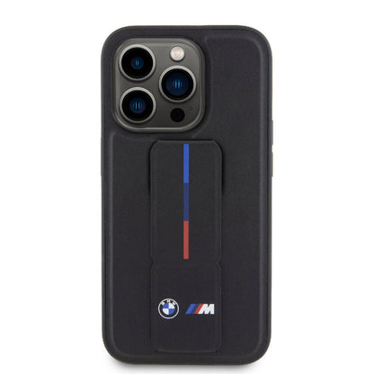 iPhone 15 Pro Max Kılıf BMW Orijinal Lisanslı M Şerit ve Logolu Standlı Kılıf
