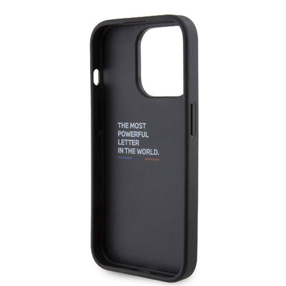iPhone 15 Pro Max Kılıf BMW Orijinal Lisanslı M Şerit ve Logolu Standlı Kılıf