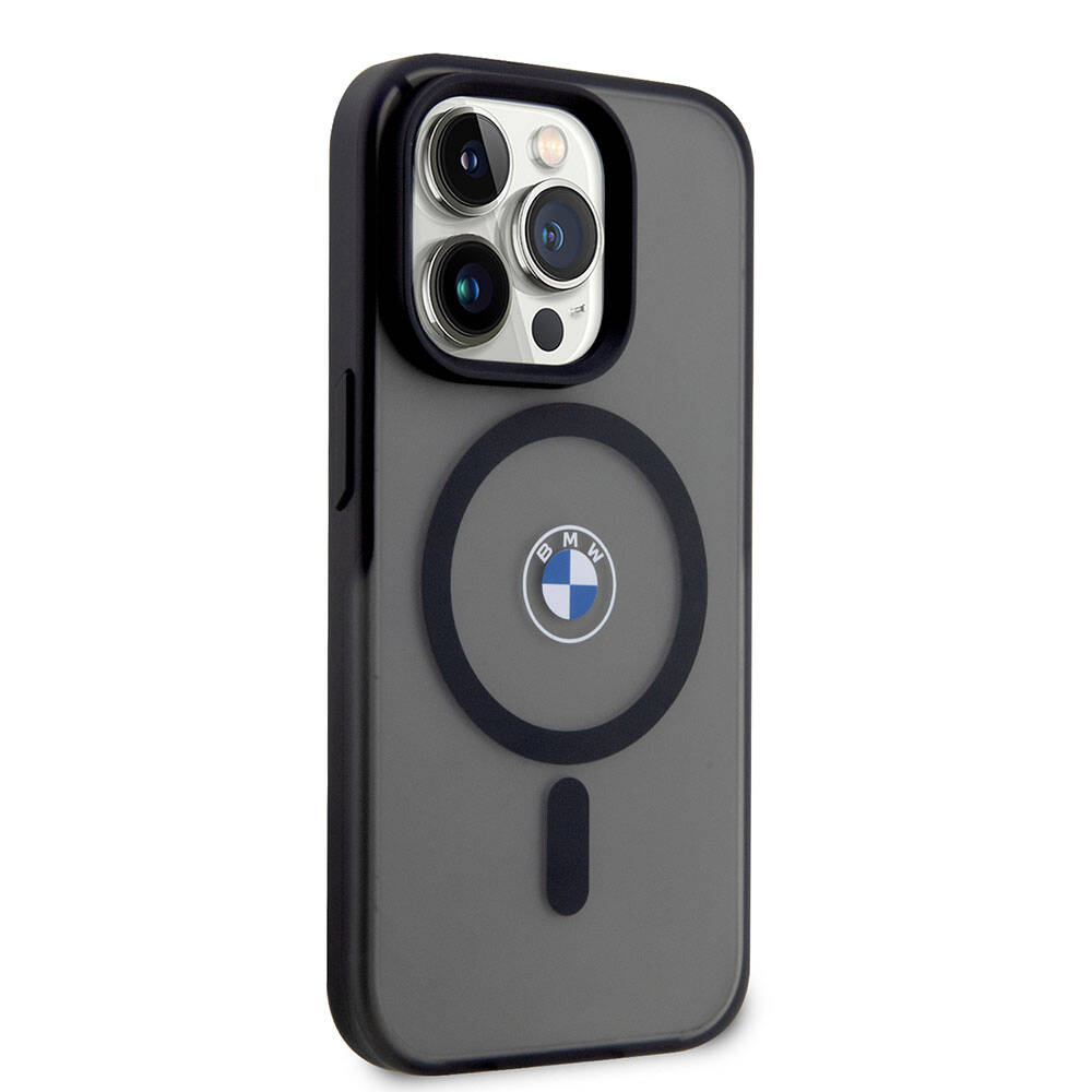 iPhone 15 Pro Max Kılıf BMW Orijinal Lisanslı M-safe Şarj Özellikli IML Baskı Logolu Buzlu Mat Kılıf