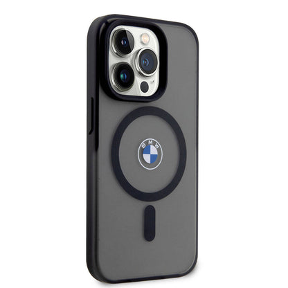 iPhone 15 Pro Max Kılıf BMW Orijinal Lisanslı M-safe Şarj Özellikli IML Baskı Logolu Buzlu Mat Kılıf