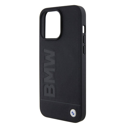 iPhone 15 Pro Max Kılıf BMW Orijinal Lisanslı M-safe Şarj Özellikli Sıcak Damga Logolu Deri Kılıf