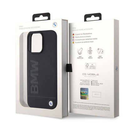 iPhone 15 Pro Max Kılıf BMW Orijinal Lisanslı M-safe Şarj Özellikli Sıcak Damga Logolu Deri Kılıf