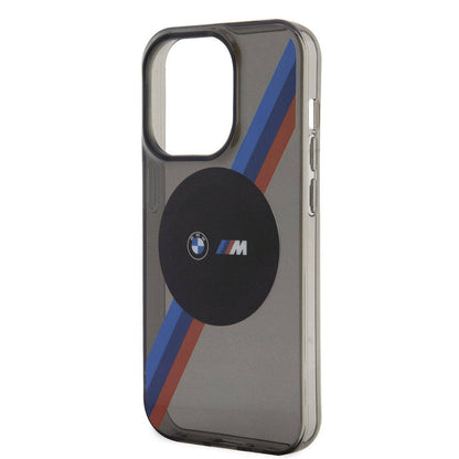 iPhone 15 Pro Max Kılıf BMW M-safe Şarj Özellikli Transparan Tricolor Stripes Orijinal Lisanslı Kılıf
