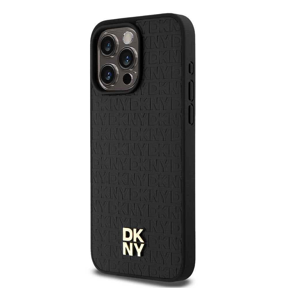 iPhone 15 Pro Max Kılıf DKNY Orjinal Lisanslı M-safe Şarj Özellikli 3D Yazılı Repeat Pattern Kılıf