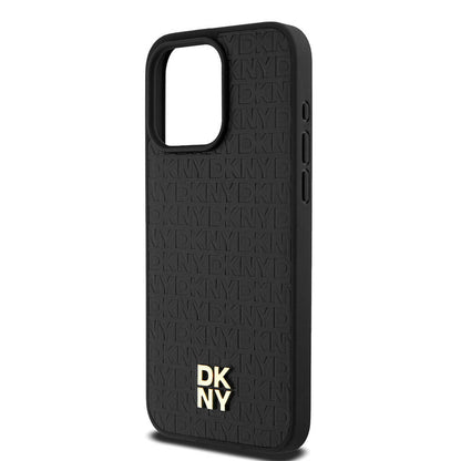 iPhone 15 Pro Max Kılıf DKNY Orjinal Lisanslı M-safe Şarj Özellikli 3D Yazılı Repeat Pattern Kılıf