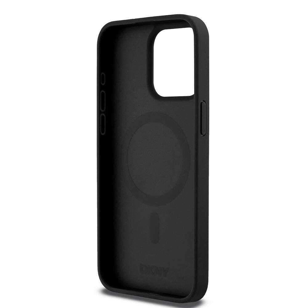 iPhone 15 Pro Max Kılıf DKNY Orjinal Lisanslı M-safe Şarj Özellikli 3D Yazılı Repeat Pattern Kılıf