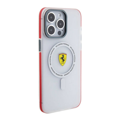iPhone 15 Pro Max Kılıf Ferrari Orijinal Lisanslı M-safe Şarj Özellikli Kontrast Bumper SF Ring Kılıf