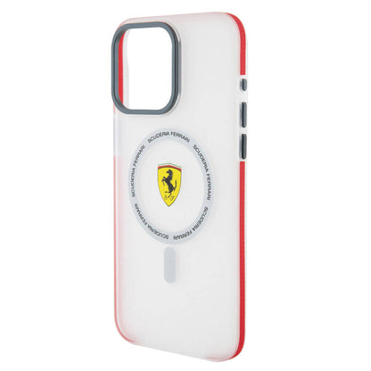 iPhone 15 Pro Max Kılıf Ferrari Orijinal Lisanslı M-safe Şarj Özellikli Kontrast Bumper SF Ring Kılıf