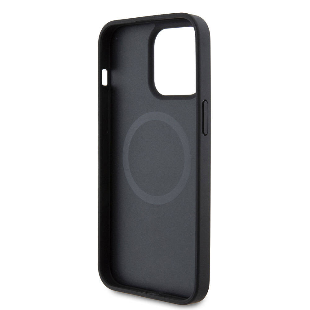 iPhone 15 Pro Max Kılıf Ferrari Orijinal Lisanslı M-safe Şarj Özellikli Metal Logolu PU Karbon Kılıf