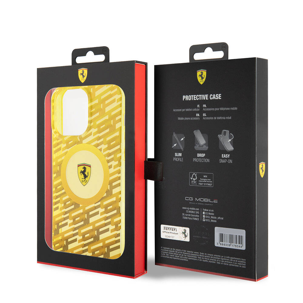 iPhone 15 Pro Max Kılıf Ferrari Orijinal Lisanslı M-safe Şarj Özellikli Multi SF Kılıf