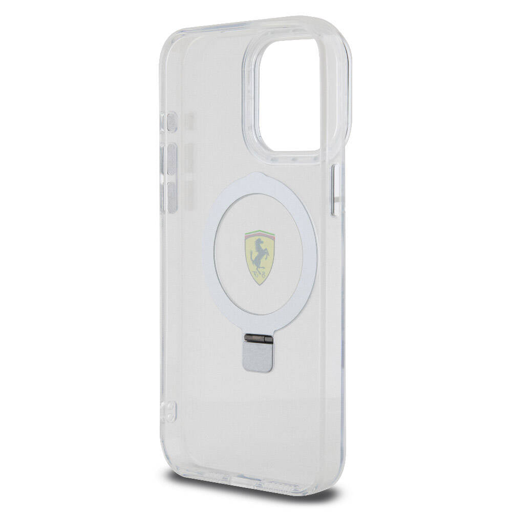 iPhone 15 Pro Max Kılıf Ferrari M-safe Şarj Özellikli Standlı Buzlu Yüzey Dizayn Kılıf