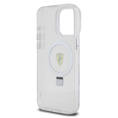 iPhone 15 Pro Max Kılıf Ferrari M-safe Şarj Özellikli Standlı Buzlu Yüzey Dizayn Kılıf