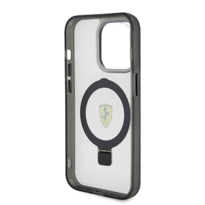 iPhone 15 Pro Max Kılıf Ferrari M-safe Şarj Özellikli Standlı Buzlu Yüzey Dizayn Kılıf