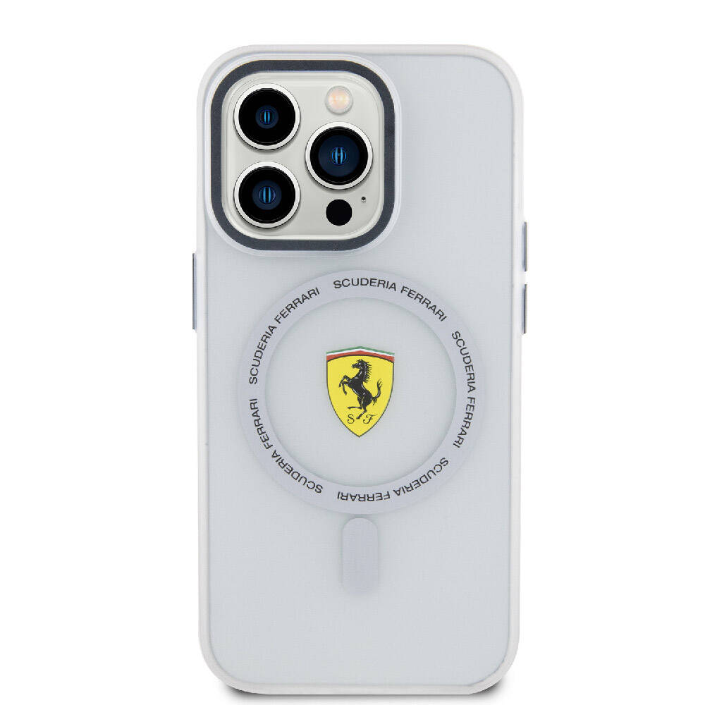 iPhone 15 Pro Max Kılıf Ferrari orijinal Lisanslı M-safe Şarj Özellikli Kontrast Bumper SF Ring Kılıf