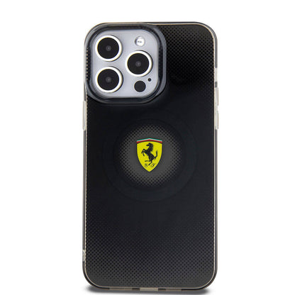 iPhone 15 Pro Max Kılıf Ferrari orijinal Lisanslı M-safe Şarj Özellikli Parçalanan Noktalar Desenli Kılıf