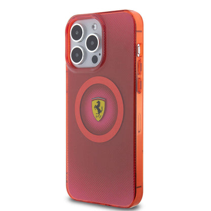 iPhone 15 Pro Max Kılıf Ferrari orijinal Lisanslı M-safe Şarj Özellikli Parçalanan Noktalar Desenli Kılıf