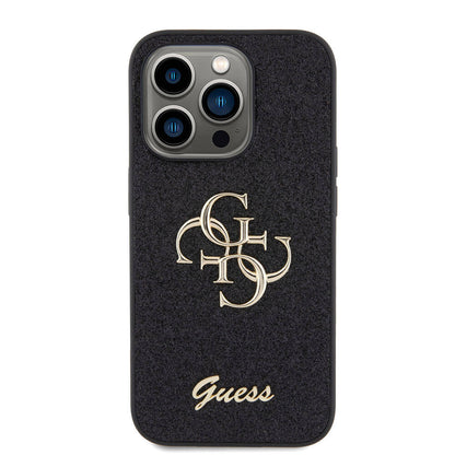iPhone 15 Pro Max Kılıf Guess Orijinal Lisanslı 4G Büyük Metal Logolu Glitter Kılıf