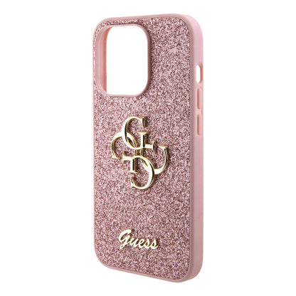 iPhone 15 Pro Max Kılıf Guess Orijinal Lisanslı 4G Büyük Metal Logolu Glitter Kılıf