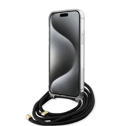 iPhone 15 Pro Max Kılıf Guess Orijinal Lisanslı Çapraz Kordon 4G Desenli Kılıf