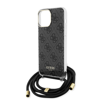 iPhone 15 Pro Max Kılıf Guess Orijinal Lisanslı Çapraz Kordon 4G Desenli Kılıf