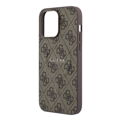 iPhone 15 Pro Max Kılıf Guess Orijinal Lisanslı M-safe Kabartmalı 4G Desenli Yazı Logolu Kılıf