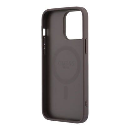 iPhone 15 Pro Max Kılıf Guess Orijinal Lisanslı M-safe Kabartmalı 4G Desenli Yazı Logolu Kılıf